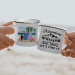 Gepersonaliseerde Adventure Is Out There Let's Find It Familie Emaille Mok 11oz Easy Clean Portable Kerstcadeau Thanksgiving Gift Verjaardagscadeau