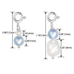 Personalizado Azul Perla de Agua Dulce Plata de Ley Algo Azul Charm for Bridal Shoes Bouquet Garter Wedding Gown Accessory