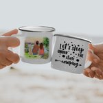 Personalisierte Let's Sleep unter den Sternen Camping weiß Emaille Becher für Haus Frühstück Trinken Geburtstag Geschenk
