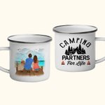 Personalisierte Camping Partner für das Leben Familie Camping Paar mit Haustier Hund 11oz Emaille Becher Weihnachtsgeschenk Thanksgiving Geschenk Gebu