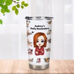 Personalisierte tägliche Erinnerungen Worte 20oz Tumbler Geburtstag Geschenk zurück zu Schule Geschenk für heiße und kalte Getränke