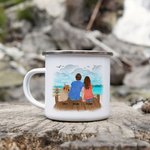 Personalisierte Camping Partner für das Leben Familie Camping Paar mit Haustier Hund 11oz Emaille Becher Weihnachtsgeschenk Thanksgiving Geschenk Gebu