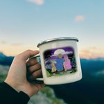 Personalized Let's Go Camping Couple with Pet Dog Family Enamel Mug with Handle Easy to Clean for Tea Coffee Hot Chocolate Valentine's Day Gift