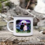 Personalised Adventure Is Out There Let's Find It 11oz Night Family Camping Enamel Mug with Handle Portable Lightweight Easy Clean Birthday Gift