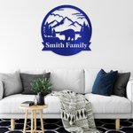 Personalisierte Wand Kunst Bär Monogramm Bär Metallschild mit Namen Jagd Geschenk für Mann Farther Großvater