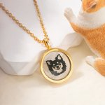 Collier pour Femme Personnalisé avec Photo de l'Animal de Compagnie Pendentif en Résine Transparente pour Amoureuse d'Animal