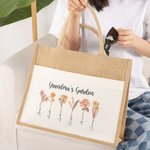 Gepersonaliseerde Geboortebloem draagtas Verjaardagscadeau Moederdagscadeau voor moeder Oma