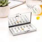 Pastillero Personalizado Monograma Vitaminas Organizador 7 Días Iniciales Semanal Pastillero Viaje Trabajo Esencial Salud Bienestar Regalo para Famili