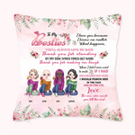 Personalised To My Bestie Thank You For Making Me Laugh Love You Till The End Throw Pillow Cover Bestie Gift Bedroom Decor