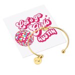 Personalizada Estilo Disco Tie The Knot Pulsera Grabado con Inicial Regalo de Fiesta de Novia Regalo de Novia para Boda con Tarjeta