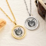 Collier pour Femme Personnalisé avec Photo de l'Animal de Compagnie Pendentif en Résine Transparente pour Amoureuse d'Animal