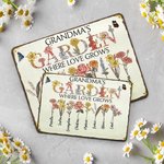 Personalised Birth Flower Metal Sign Where Love Grows Gift for Grandma Mother
