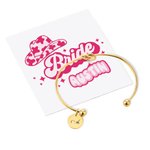 Personalizada Estilo Disco Tie The Knot Pulsera Grabado con Inicial Regalo de Fiesta de Novia Regalo de Novia para Boda con Tarjeta