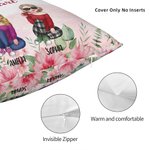 Gepersonaliseerde Best Friends Forever Friendship Verklaring met Element Bloemen Kussenhoes Cadeau voor Beste Vriend Slaapkamer Decor