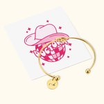 Personalizada Estilo Disco Tie The Knot Pulsera Grabado con Inicial Regalo de Fiesta de Novia Regalo de Novia para Boda con Tarjeta