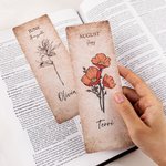 Personalized Birth Flower Bookmark with Name Christmas Gift for Book Lover Grandma Best Friend Student