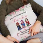 Personalized Soul Bestie Besties Will Always Be Connected By Heart Throw Pillow Cover  Gift for Best Friend Sofa Decor