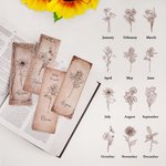 Personalized Birth Flower Bookmark with Name Christmas Gift for Book Lover Grandma Best Friend Student