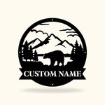 Personalisierte Wand Kunst Bär Monogramm Bär Metallschild mit Namen Jagd Geschenk für Mann Farther Großvater