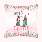 Gepersonaliseerde Better Life Better Bestie Garden Friend Party Kussenhoes Cadeau voor Beste Vriend Slaapkamer Decor