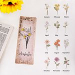Personalized Birth Flower Bookmark with Name Christmas Gift for Book Lover Grandma Best Friend Student