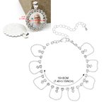 Henkilökohtainen Bridal Anklet kanssa Photo Text Charm Säädettävä nilkka rannesormus Memorial Anklet Hääkimppu Accessory Dainty Memorial Korut