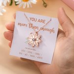Personalized Daisy Flower Birthstone Inspirational Necklace Encouragement Jewelry Birthday Mother's Day Valentine's Day Gift for Her