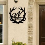 Panneau en Métal Art Mural Personnalisé avec Nom et Lettre Cadeau Noël Fête des Pères pour Lui Chasseur