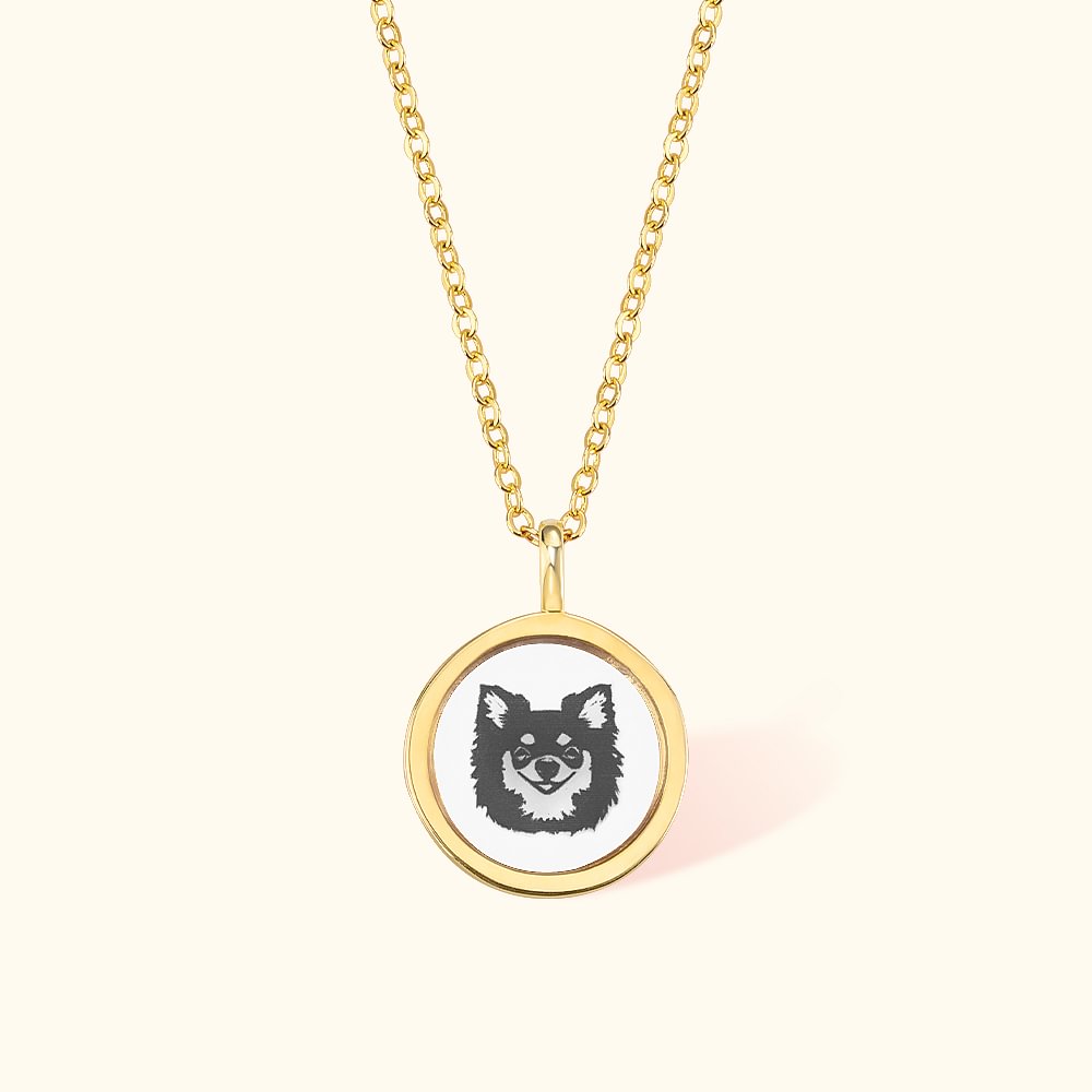 Collier pour Femme Personnalisé avec Photo de l'Animal de Compagnie Pendentif en Résine Transparente pour Amoureuse d'Animal