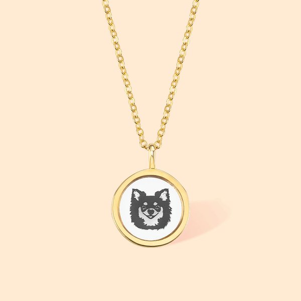 Collier pour Femme Personnalisé avec Photo de l'Animal de Compagnie Pendentif en Résine Transparente pour Amoureuse d'Animal