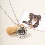 Collier pour Femme Personnalisé avec Photo de l'Animal de Compagnie Pendentif en Résine Transparente pour Amoureuse d'Animal