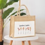 Gepersonaliseerde Geboortebloem draagtas Verjaardagscadeau Moederdagscadeau voor moeder Oma
