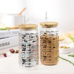 Personalized Library Date Due Card Bookish Glass Cup with Name for Readers Librarian Book Lover Gift