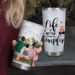Personalizzato Family Life Is Better Around The Campfire 20 oz Tumbler Holiday per bevande calde e fredde