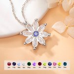 Personalized Daisy Flower Birthstone Inspirational Necklace Encouragement Jewelry Birthday Mother's Day Valentine's Day Gift for Her