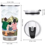 Personalizzato Family Life Is Better Around The Campfire 20 oz Tumbler Holiday per bevande calde e fredde