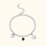 Gepersonaliseerde Vierbladige Klaver Foto Projectie Armband Vrouwen Armband met Ik hou van je in 100 talen Cadeau voor haar Herdenkingscadeau Verjaard