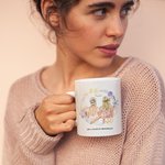 Personalizada Will You Be My Bridesmaid Flor Blanco Taza de Cerámica Regalo de la propuesta de la dama de honor Regalo de boda