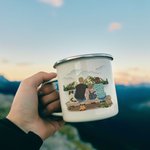 Personalized Let's Go Camping Enamel Mug Camping Tea Cup with Handle Hot or Cold Liquids for Family Gathering Party Camping Picnic Fishing