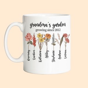 Tazza da caffè da giardino personalizzata per il mese di nascita, regalo per la mamma, la nonna, il nonno e la famiglia.