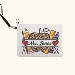 Personalised Teacher Makeup Bag Pencil Case Portable  Leopard Pencil Pouch Teacher Appreciation Thank You Gift End of School Back to School Gift