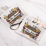 Personalised Teacher Makeup Bag Pencil Case Portable  Leopard Pencil Pouch Teacher Appreciation Thank You Gift End of School Back to School Gift