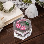 Personalized Disco Magnetic Wedding Ring Box Acrylic Hexagon Wedding Ceremony Ring Box with Name Ring Bearer for Proposal Gift Wedding Gift