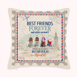 Personalized Best Friend Travel Group Photo with Stamp Element Throw Pillow Cover Birthday Gift Home Decoration