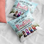 Personalized Besties Will Always Be Connected By Heart Soul Sister Throw Pillow Cover Bestie Quotes Sofa Decor