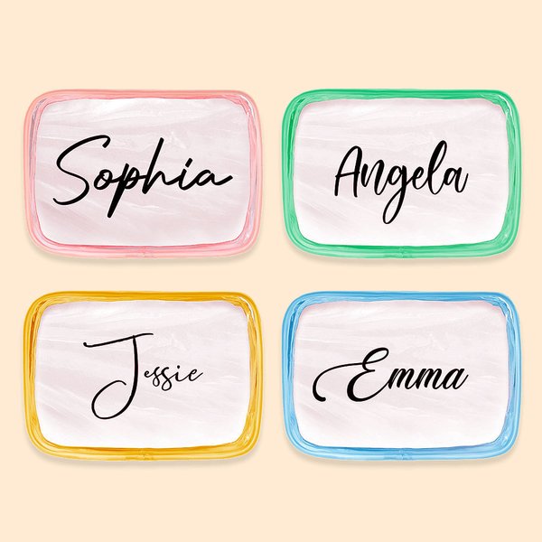 Personalised Clear PVC Make Up Pouch Bag with Zipper for Bridesmaid Bachelorette Party Bridesmaid Proposal Wedding Favor Gift