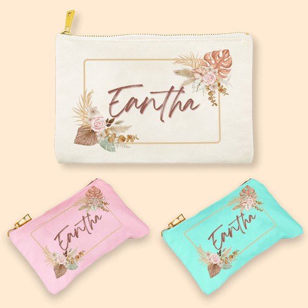 Sac de maquillage personnalisé Bohemla pour mariée Meilleure amie Mariage Cadeau de douche nuptiale