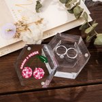 Personalized Disco Magnetic Wedding Ring Box Acrylic Hexagon Wedding Ceremony Ring Box with Name Ring Bearer for Proposal Gift Wedding Gift