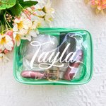 Personalised Clear PVC Make Up Pouch Bag with Zipper for Bridesmaid Bachelorette Party Bridesmaid Proposal Wedding Favor Gift