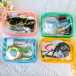 Personalised Clear PVC Make Up Pouch Bag with Zipper for Bridesmaid Bachelorette Party Bridesmaid Proposal Wedding Favor Gift